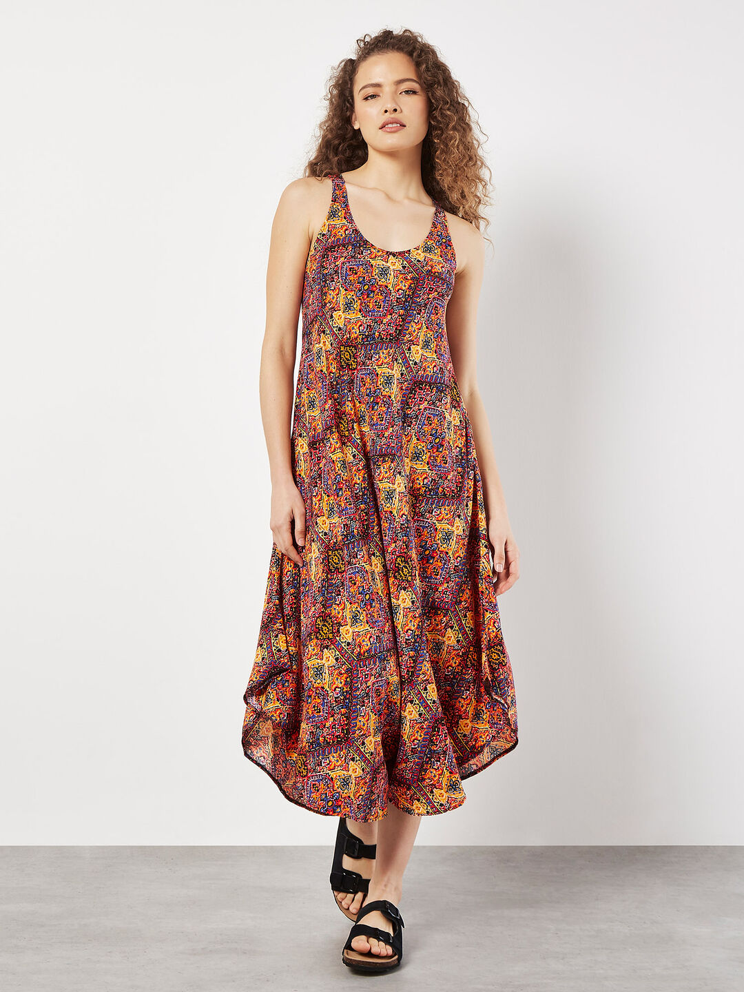 Hexagon Mandala Midi Dress