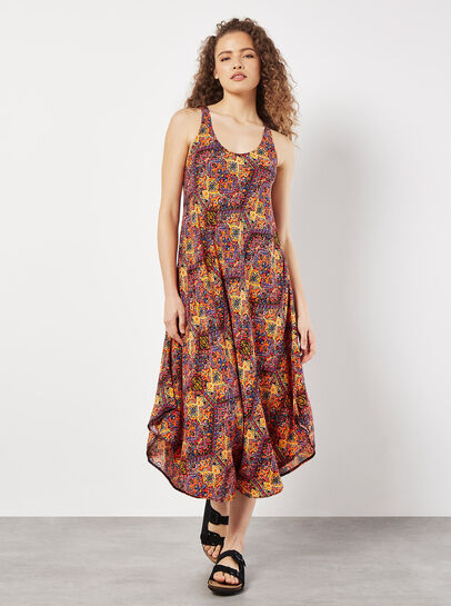 Hexagon Mandala Midi Dress