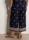 Cotton-Blend Embroidered Culottes, Navy, large