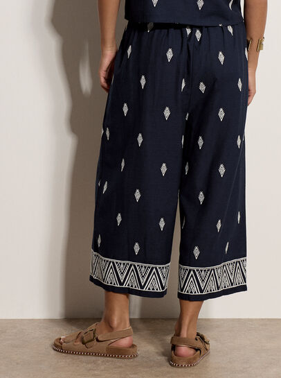 Cotton-Blend Embroidered Culottes