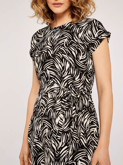 Brushstroke Print  Midi Dress