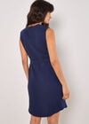 Textured Cotton Button Down Mini Dress, Navy, large