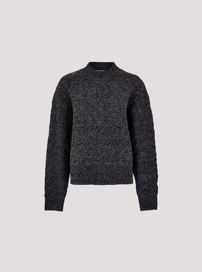Plaited Knit Mock Neck Jumper