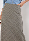 Heritage Check Bias Maxi Skirt, Grey, large