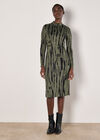 Tie Dye Soft Knit Midi Dress, Khaki, large