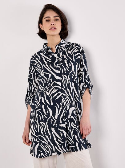 Zebra Print Oversized Shirt