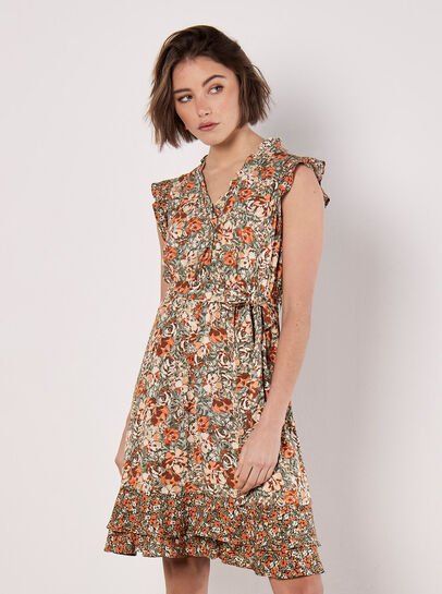 Ditsy Floral Ruffle Mini Dress