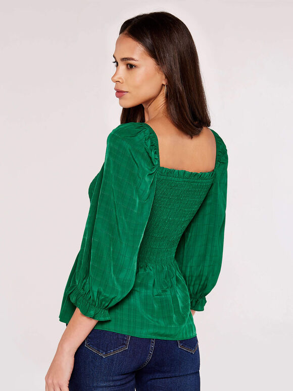 Self Check Smock Top, Green, large