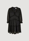 Curve Jacquard Star Chiffon Mini Dress, Black, large