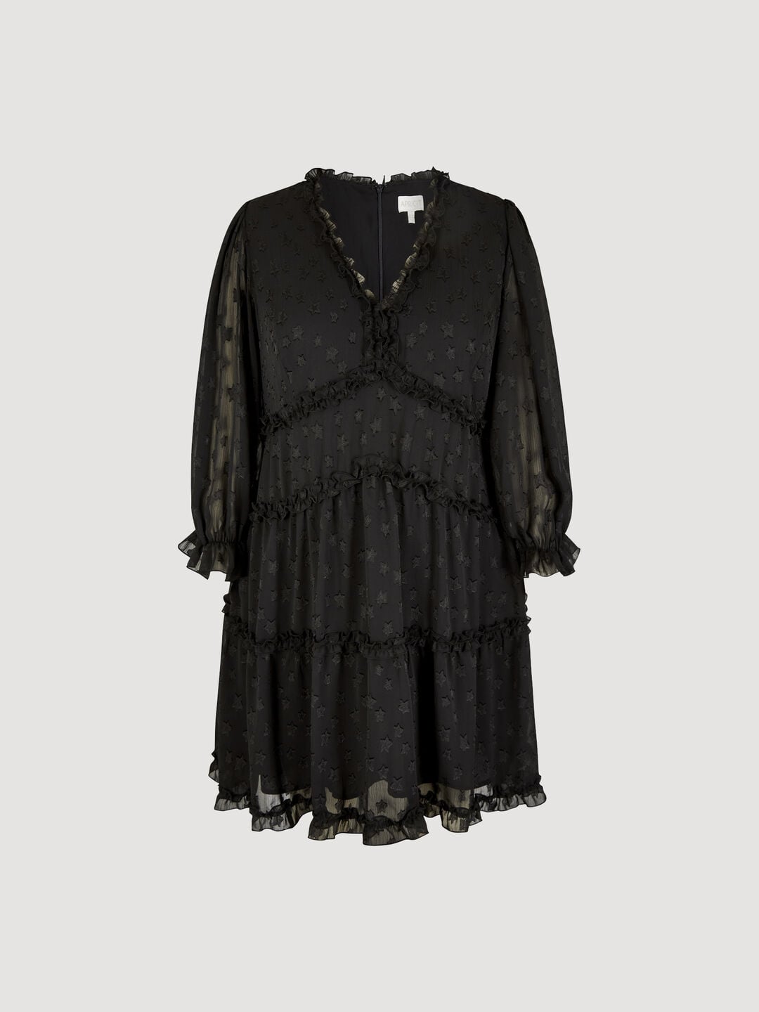 Curve Jacquard Star Chiffon Mini Dress | Apricot Clothing Curve Jacquard Star Chiffon Mini Dress | Apricot Clothing