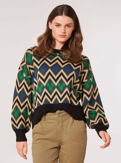 Geometric Chevron Jumper