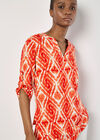 Tie Dye Swirl Tunic Top, Orange, large