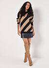 Diagonal Stripe Knitted Jumper, Black, large