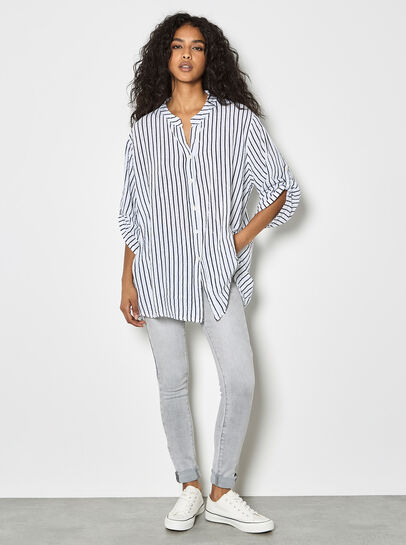 Oversized Cotton Stripe Shirt