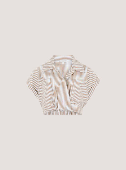 Stripe Shirt Crop Top