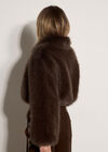 Luxe Faux Fur Short Jacket, Brown, large
