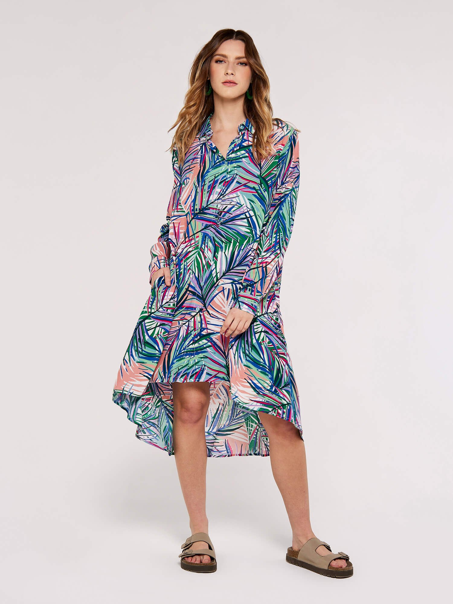 Mini Robe Tropicale Haute Basse Vetements Apricot