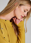 Slash Neck Popper Jumper, Mustard, large