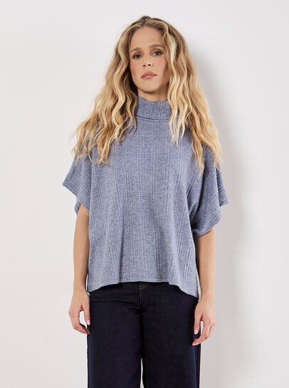 Waffle Knit Batwing Top