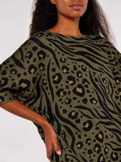 Zebra Leopard Batwing Top