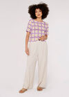 Granny Square Crochet Tee, Lilac, large