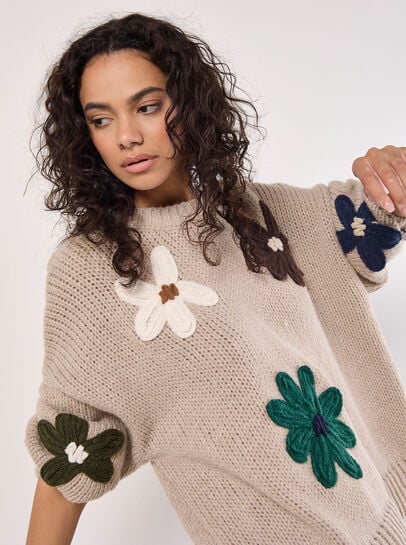 Embroidered Flower Jumper