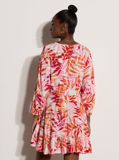 Tropical Leaf Mini Dress