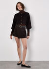 Cropped Batwing Cardigan, Black, large
