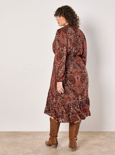 Curve Paisley Shimmer Midi Dress