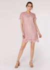 Lace Mini Dress, Pink, large