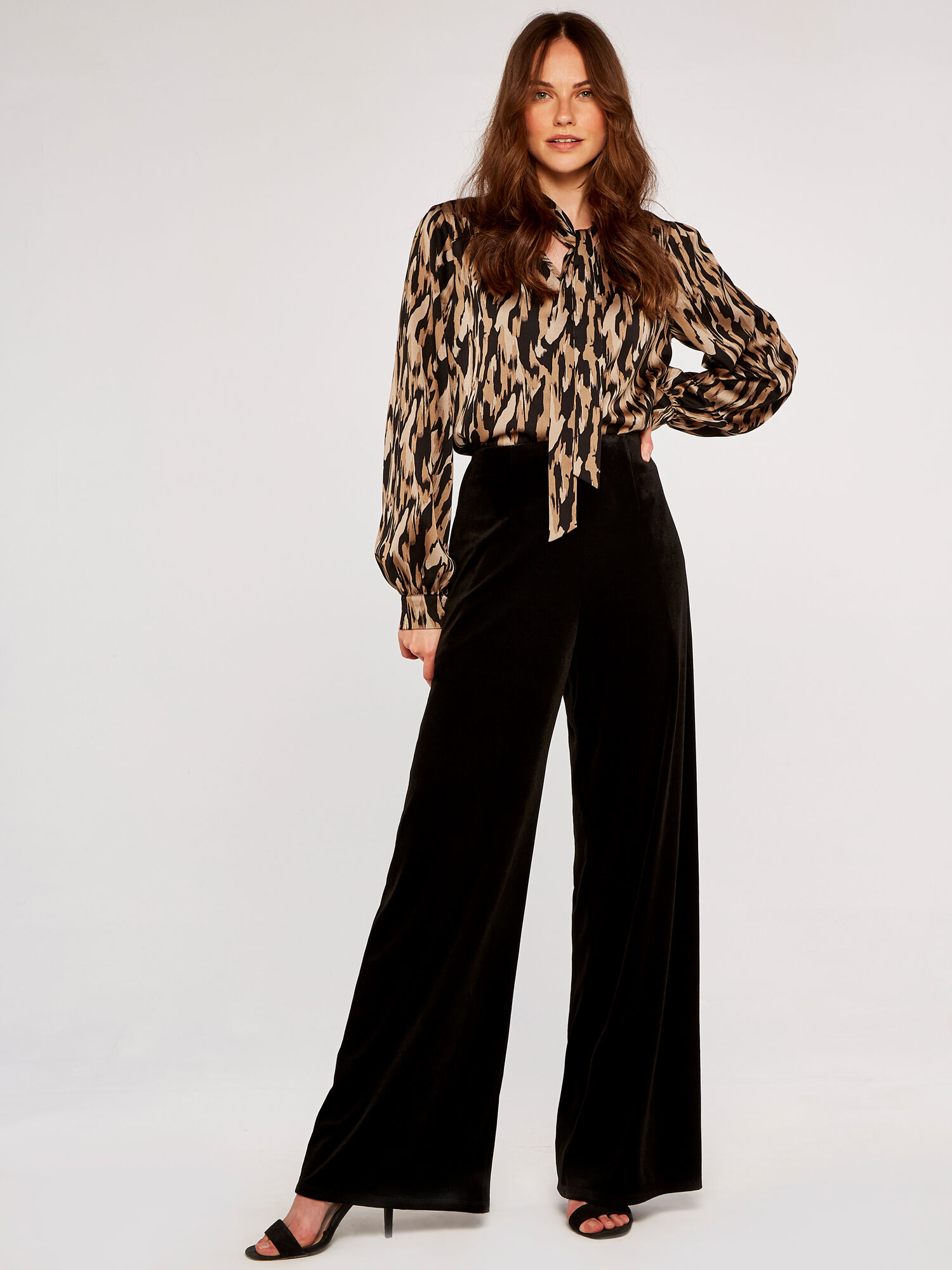 Velvet Wide Leg Trousers