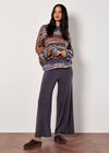 Boho Stripe Oversized Jumper, Purple, large