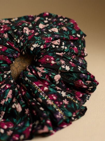 Flower Print Hair Scrunchie
