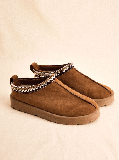 Faux Fur Lined Suede Slipper Boot