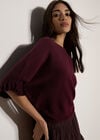 Soft Knit Batwing Top, Burgundy, large