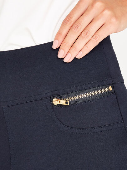 Zip Detail Ponte Trousers