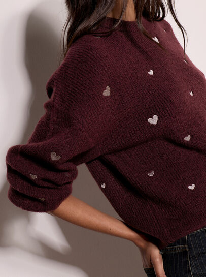 Embroidered Heart Jumper