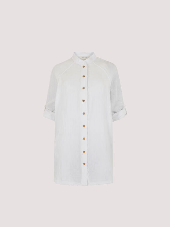 Tetra Oversized Shirt, White, large