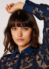 Lace Shirt, Navy, large