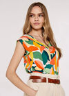 Colour Block Leaf Top, Green, large