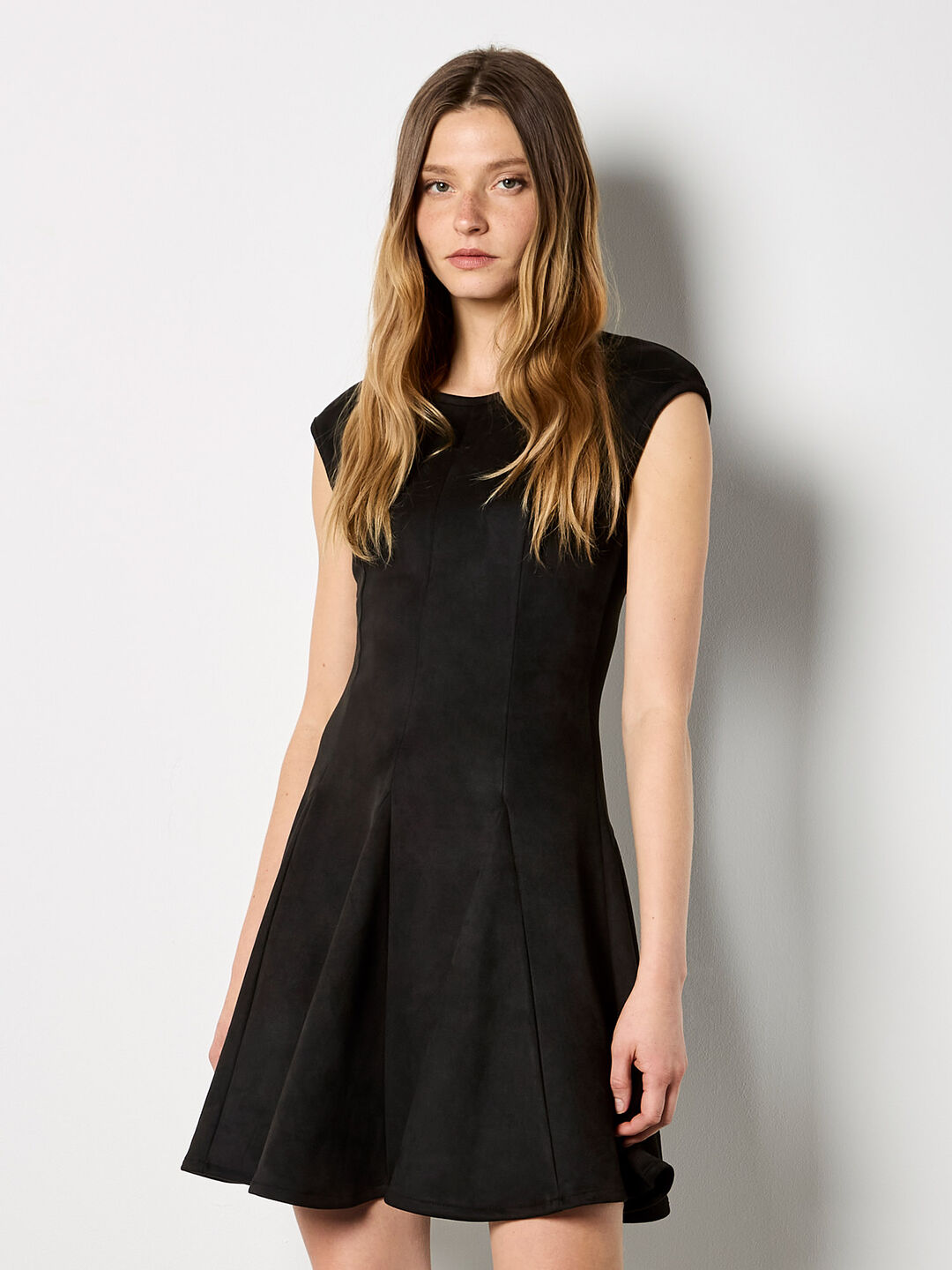 Suedette Skater Mini Dress | Apricot Clothing Suedette Skater Mini Dress | Apricot Clothing