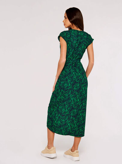 Brushstroke Print  Midi Dress