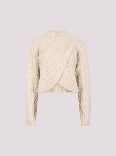 Cable Knit Wrap Jumper