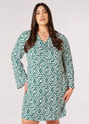 Curve Retro Geo Mini Robe, Vert, grand