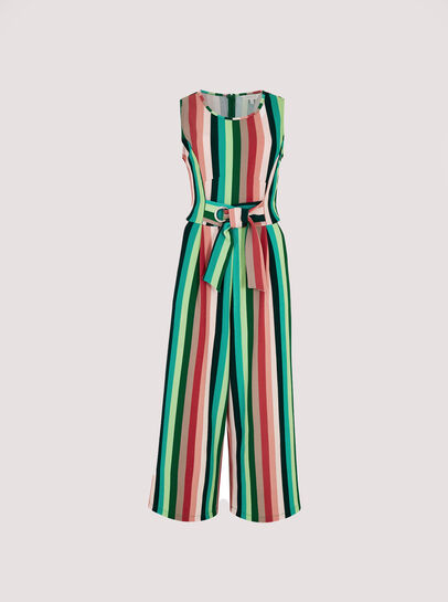 Multi-stripe Tie Waist Jumpsuit