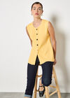 Ribbed Knit Waistcoat, Yellow, large