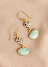Boucles d'oreilles pendantes multi-pierres dorées, assorties, grandes