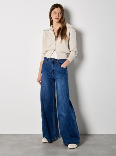 Double Zip Ribbed Knit Cardigan