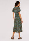 Ditsy Spray Midi Dress, Green, large
