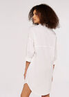 Oversized Shirt Mini  Dress, White, large